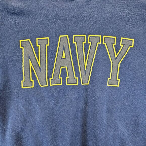 US Navy Sweatshirt Adult Size Medium Blue Crewneck Logo Pullover Soffe - Picture 8 of 9